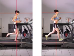 links: Mittelfußlauf, rechts: Fersenlauf Bilder aus meiner Laufstilanalyse bei SCHORK Sports